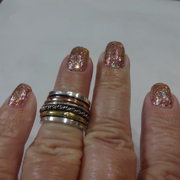 Whimsical "SPINNER RING" in SILVER, GOLD & COPPER Handmade Size 6.5 #552A - Picture 3 of 3